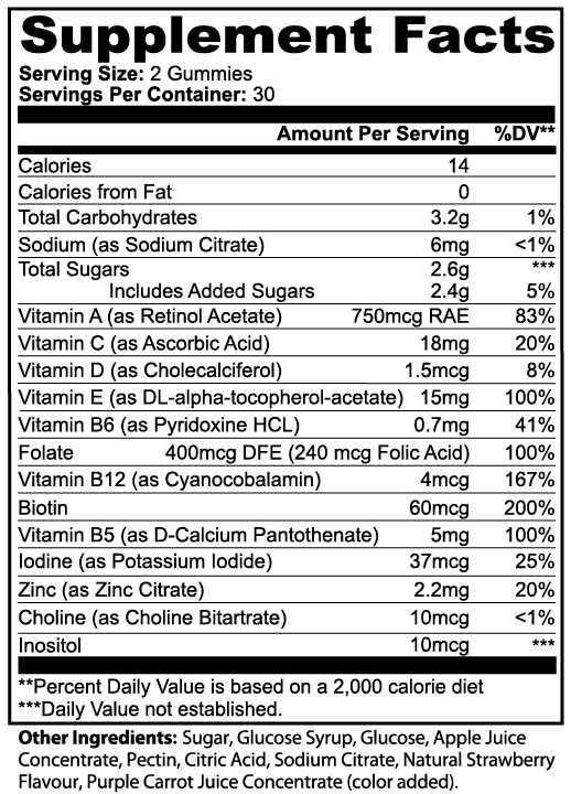Multivitamin Bear Gummies - Strawberry